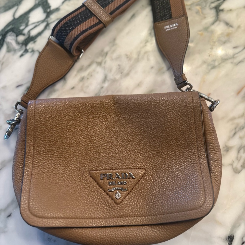 Prada Tan Leather Shoulder Bag